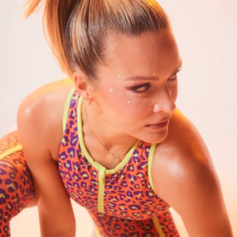 NEW Peloton X Brittany Allen Leopard Print Workout Bra Large